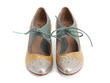 Lyra Jaune & bleu Escarpin à lacet avec perforations: Front