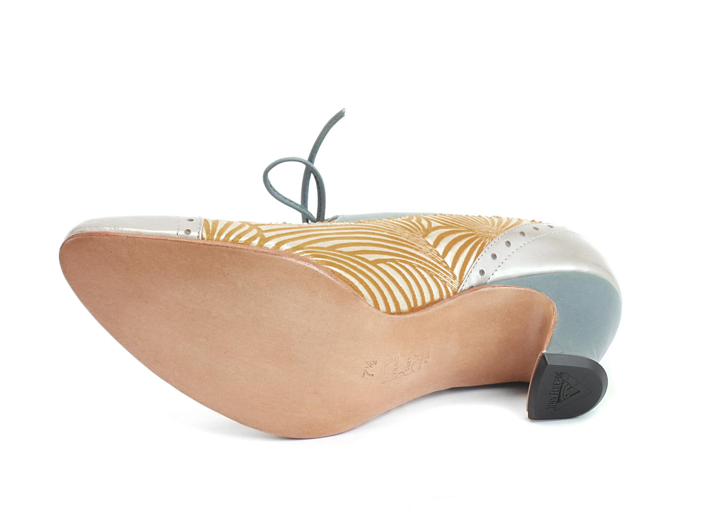 Lyra Jaune & bleu Escarpin à lacet avec perforations: Sole