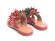 Madeira Red Flat sandal with leather flowers: Back