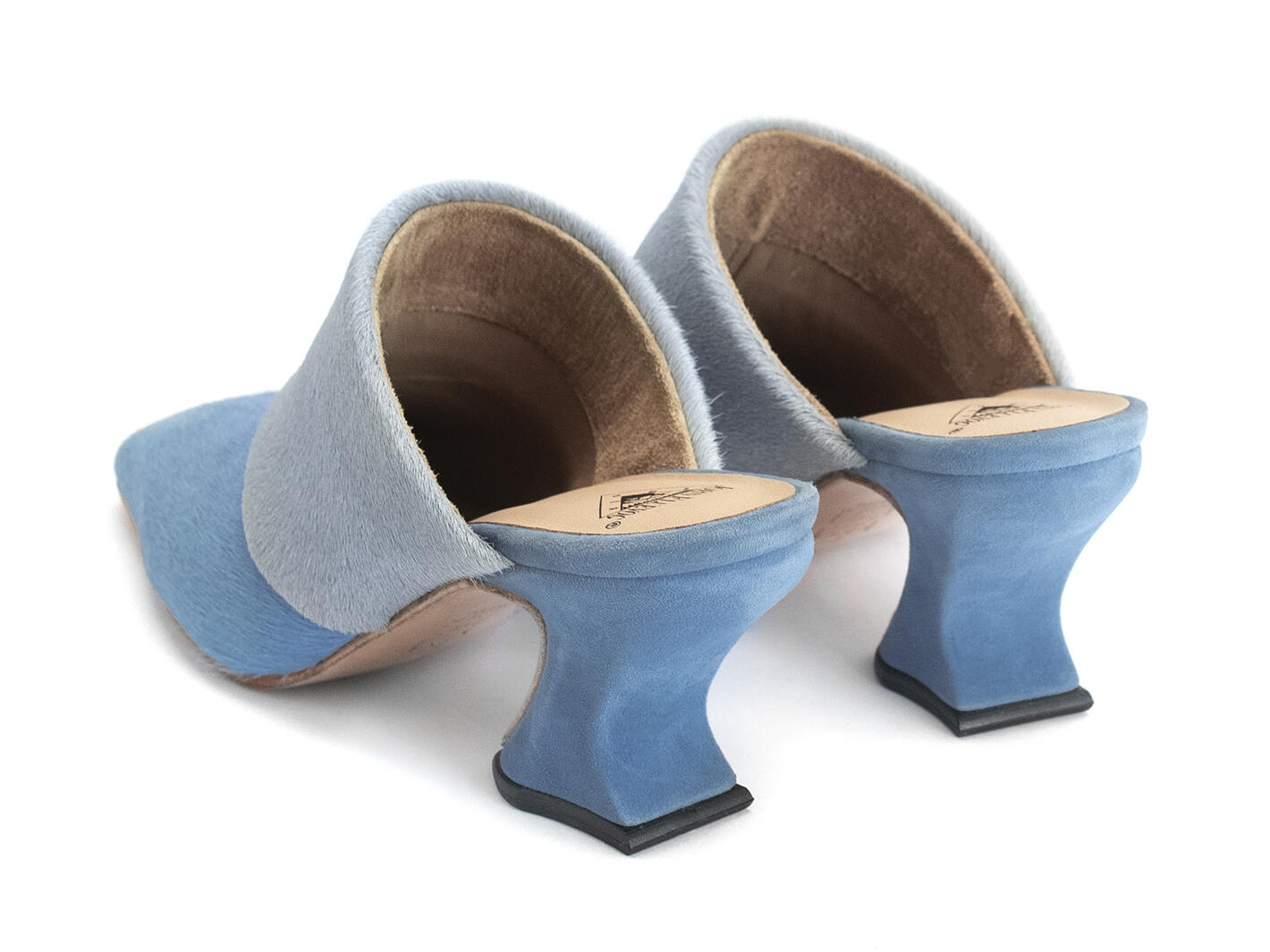 Majesty Blue pony Mule Heels: Back