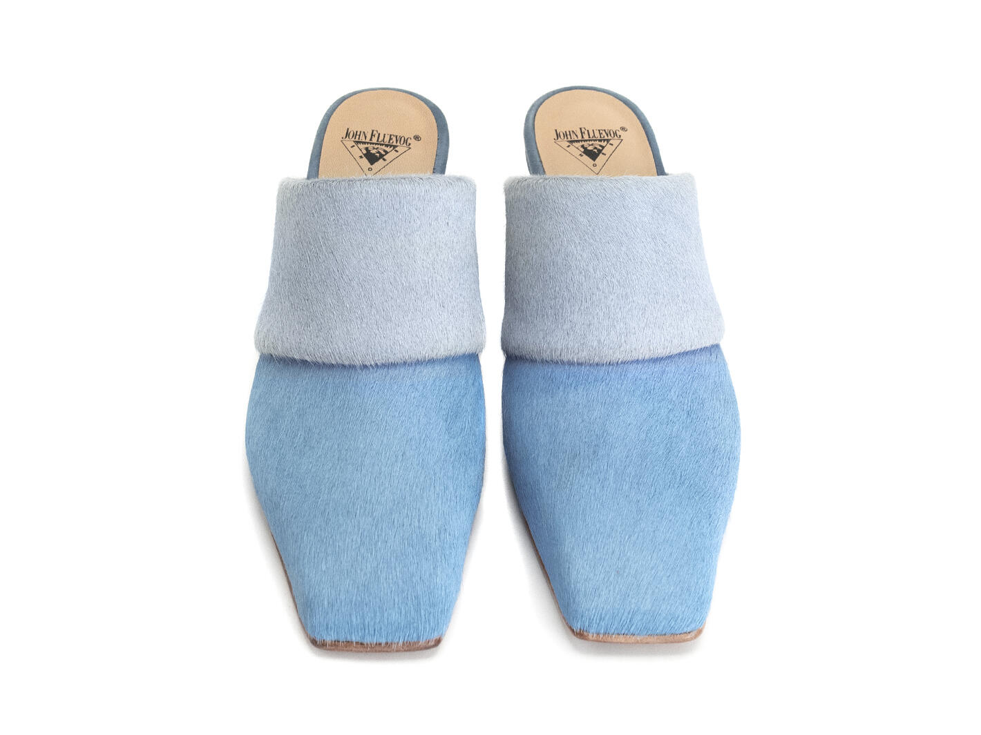 Majesty Blue pony Mule Heels: Front