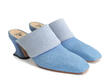 Majesty Blue pony Mule Heels: Quarter view