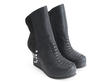 Maleika Black Studded wedge ankle boots: Quarter view