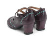 Malibran Dark Purple Criss-Crossed Mary Jane Heels: Front