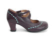 Malibran Dark Purple Criss-Crossed Mary Jane Heels: Profile inside
