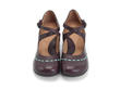 Malibran Dark Purple Criss-Crossed Mary Jane Heels: Sole