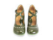 Malibran Olive Talon Charles IX à courroies croisées: Front