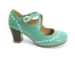 Malibran Turquoise Talon Charles IX à courroies croisées