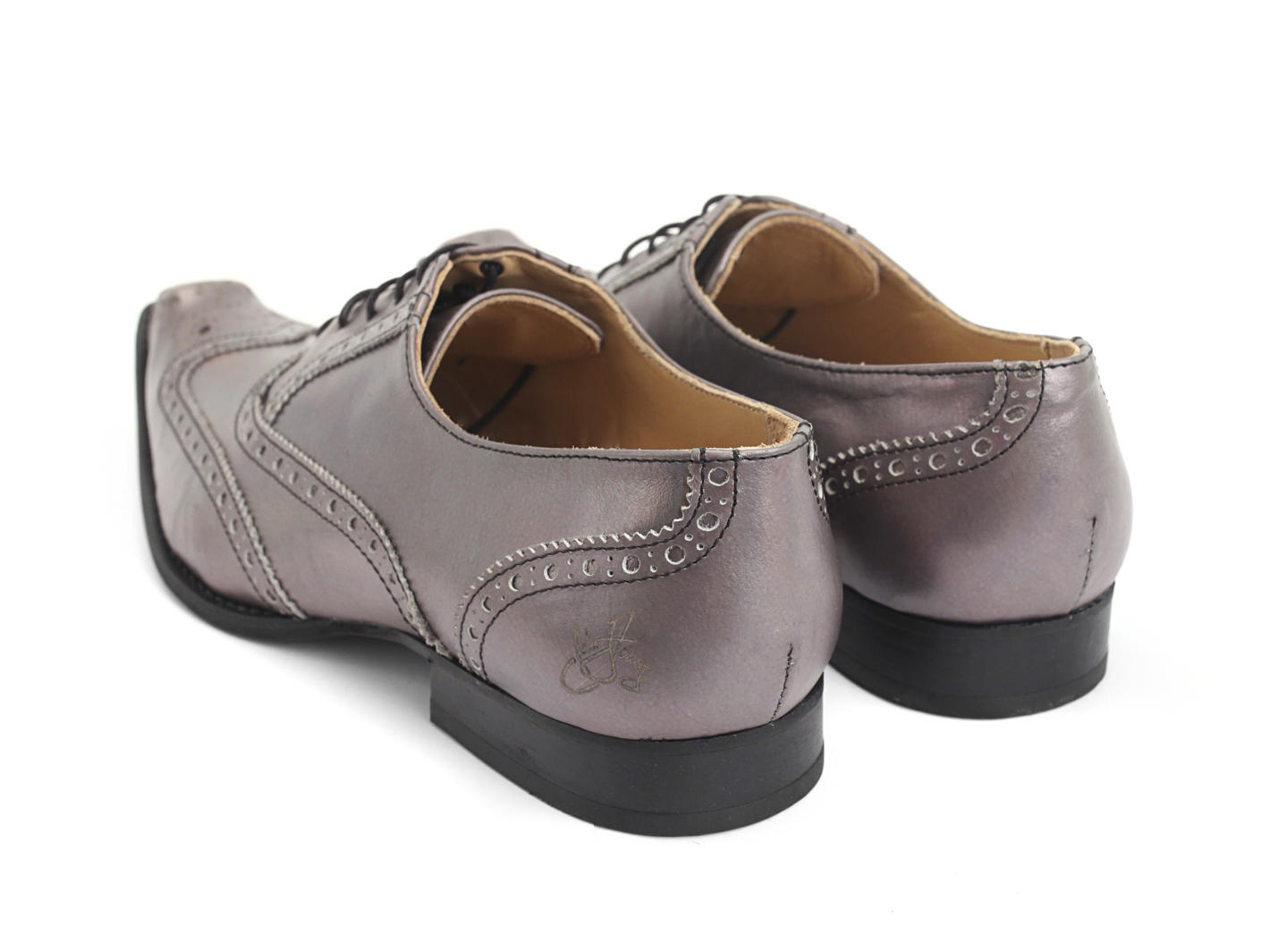 Malvern Silver Bumped toe brogue: Back