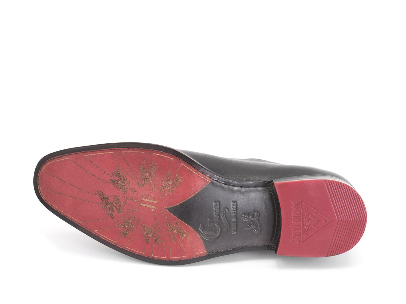 Manhattan : Hommes Noir/Rouge réfléchissant Derby asymétrique: Sole