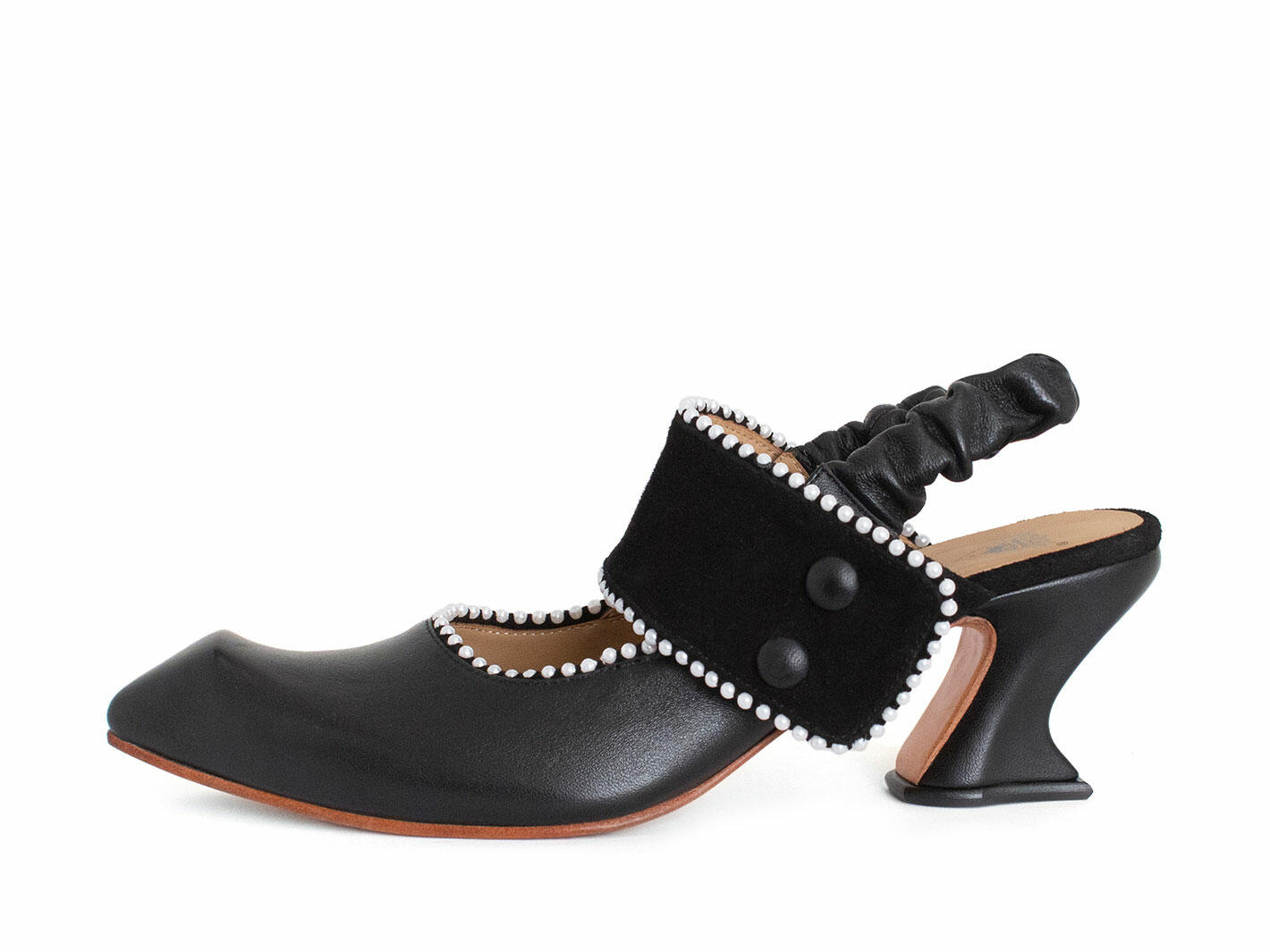 Marin Black Slingback mary jane: Profile outside
