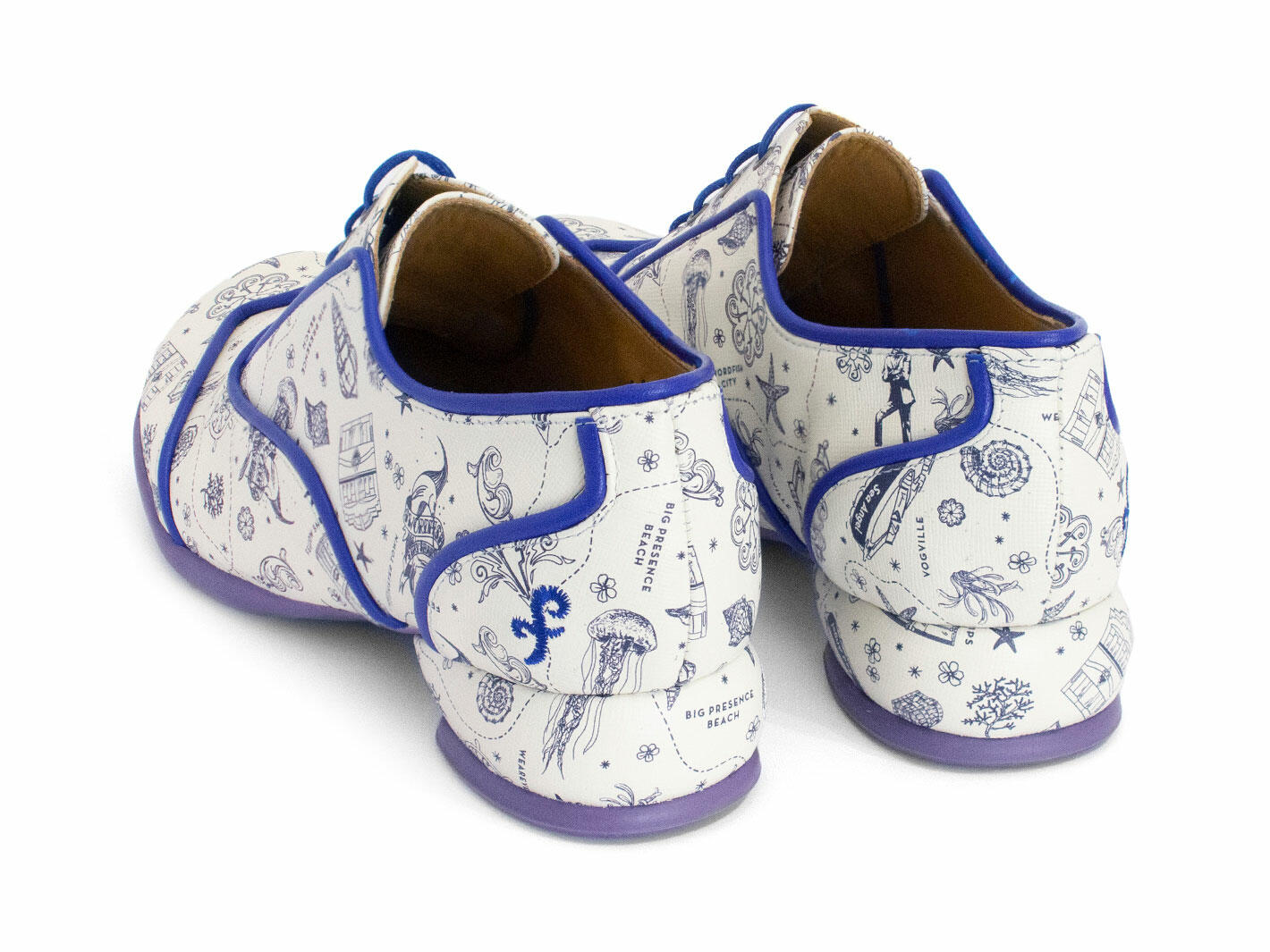 Martha Mappemonde Chaussure contrastée à lacets: Back