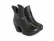 Mask Black Emboss Platform Lace-Up Ankle Boots: Quarter view