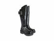 Maxi Black Tall Boots with Straps: Quarter view