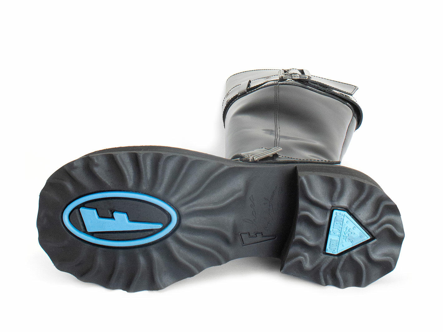 Maxi Noir Botte haute avec sangles: Sole