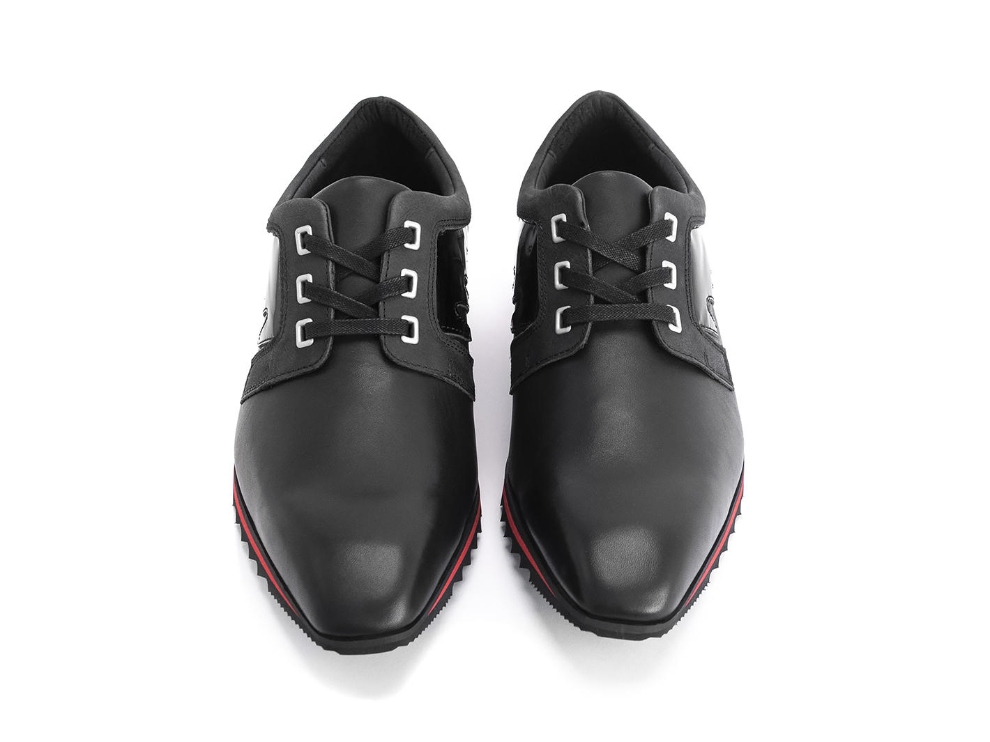 McNally Black/Red Zigzag accent sneaker: Front