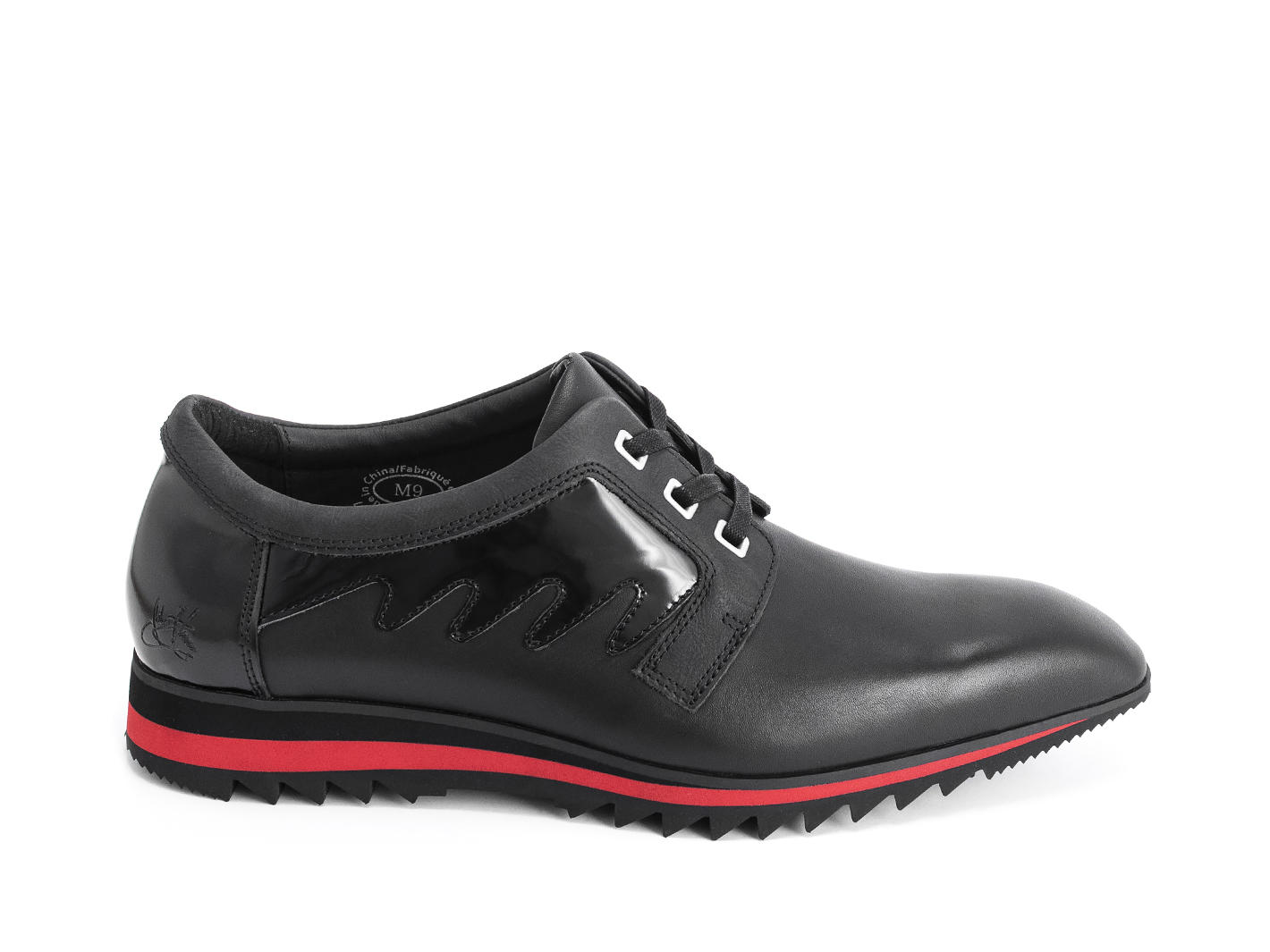 McNally Black/Red Zigzag accent sneaker: Profile outside