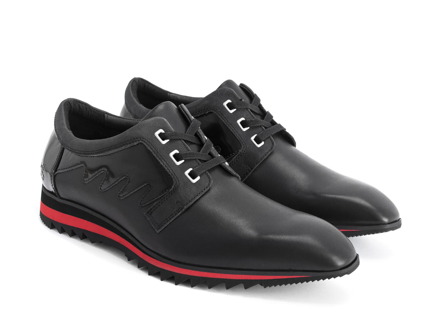 McNally Black/Red Zigzag accent sneaker: Quarter view