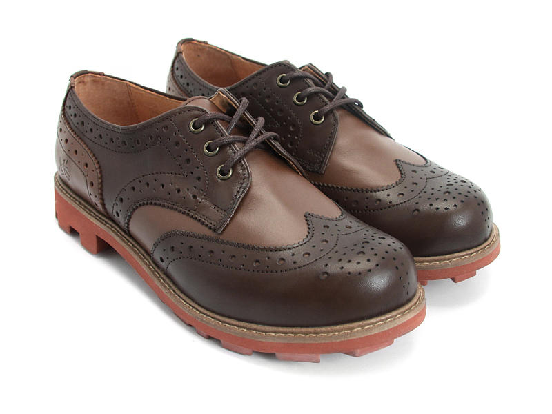 Michael: Men's Brown & Light Brown Classic Wingtipped Derby