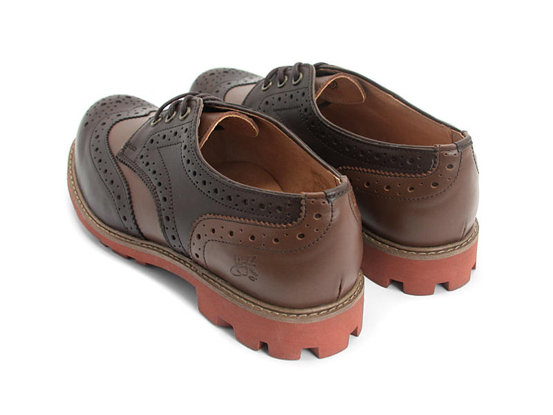Michael: Men's Brown & Light Brown Classic Wingtipped Derby