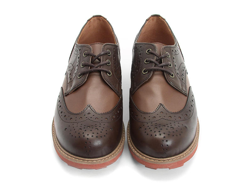 Michael: Men's Brown & Light Brown Classic Wingtipped Derby