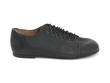 Miguel Black Zigzagged Eyelet Leather Shoe: Profile outside