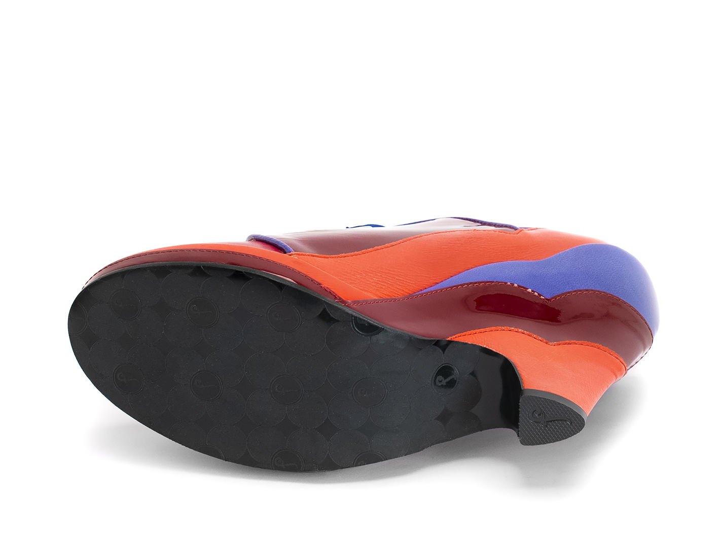 Miss August Orange/Red Lace-up scalloped wedge heel: Sole