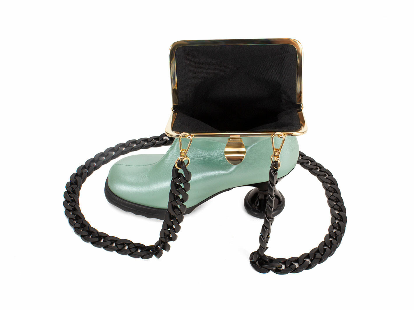 Miss Molly Bag Metallic Green Shoe-shaped purse