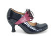Mollie Johnson Bleu marine & rose Lace-Up Mary Jane Heel: Profile outside