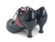 Mollie Johnson Navy & Pink Lace-Up Mary Jane Heel: Back