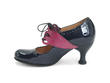 Mollie Johnson Navy & Pink Lace-Up Mary Jane Heel: Profile inside