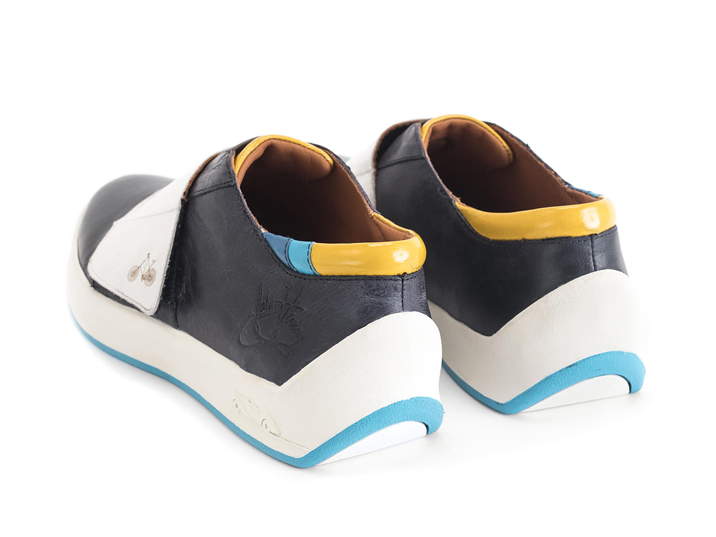 Moving Navy Sneaker with strap: Back
