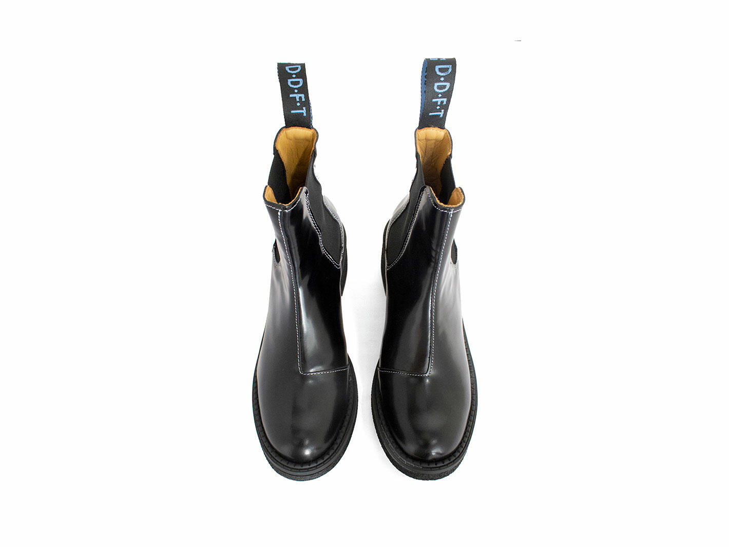 Nap Black/White Crêpe-Soled Chelsea Boots: Front