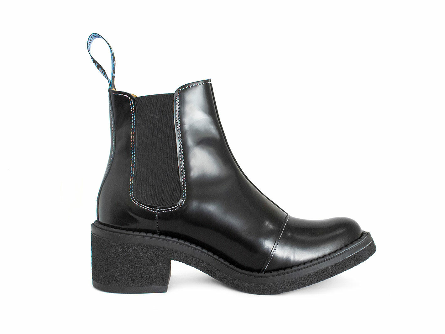Nap Black/White Crêpe-Soled Chelsea Boots: Profile inside