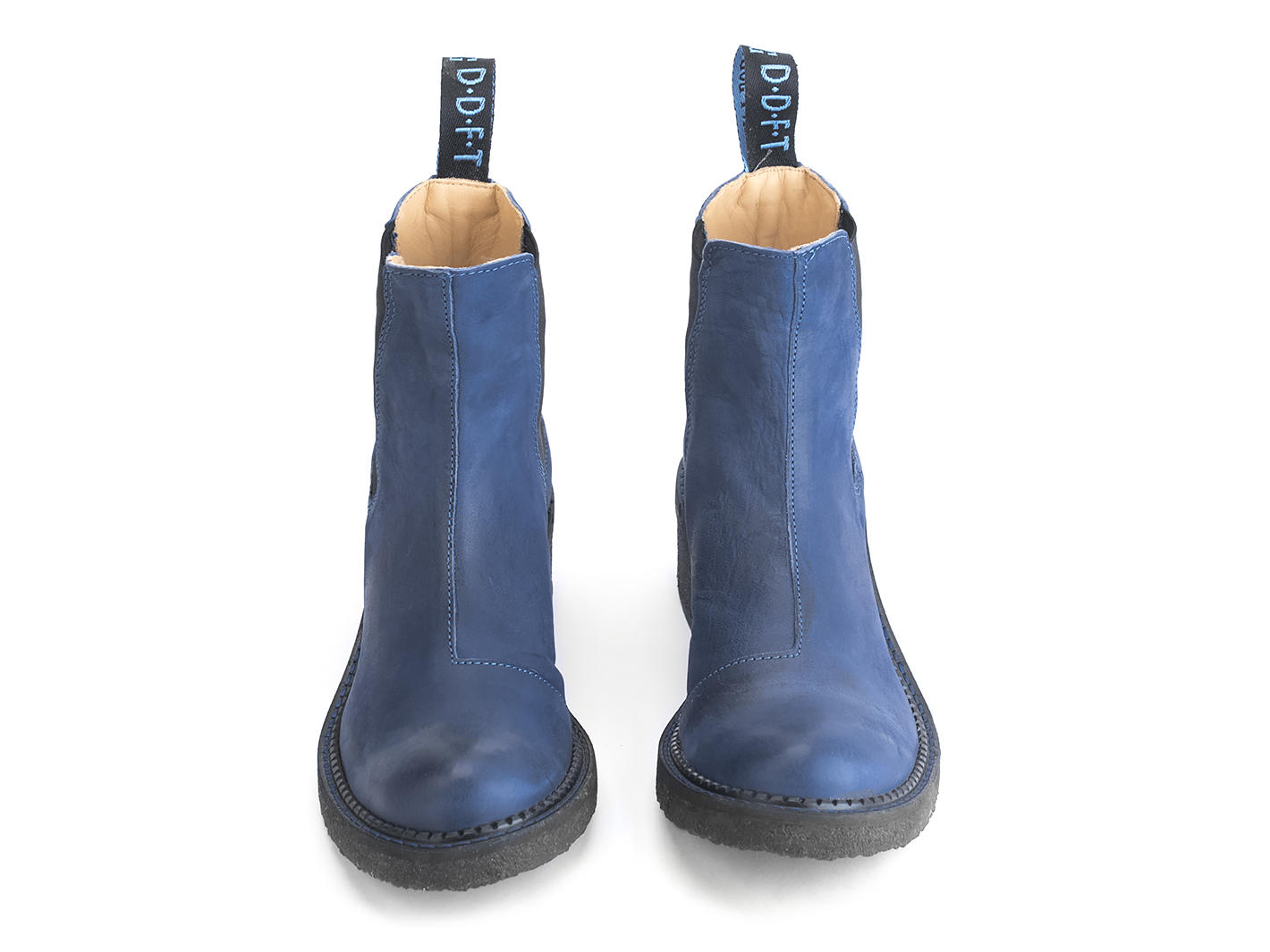 Nap Blue Crêpe-Soled Chelsea Boots: Front