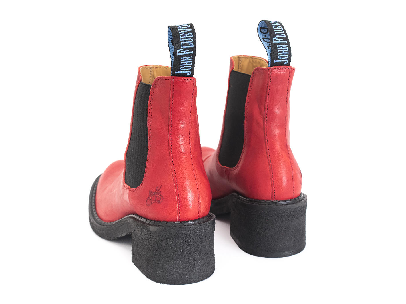 Nap Red Crêpe-Soled Chelsea Boots: Back