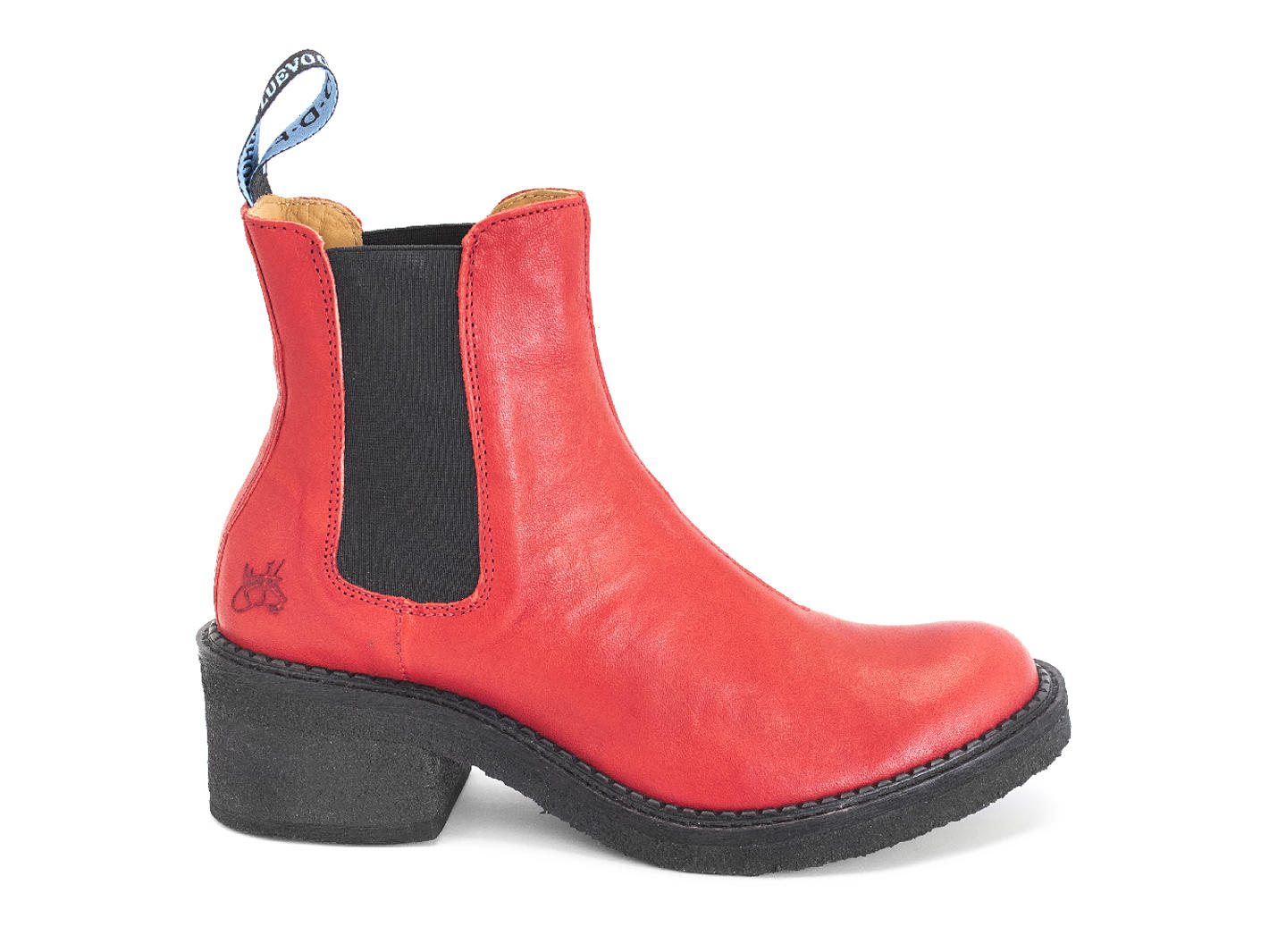Nap Red Crêpe-Soled Chelsea Boots: Profile outside
