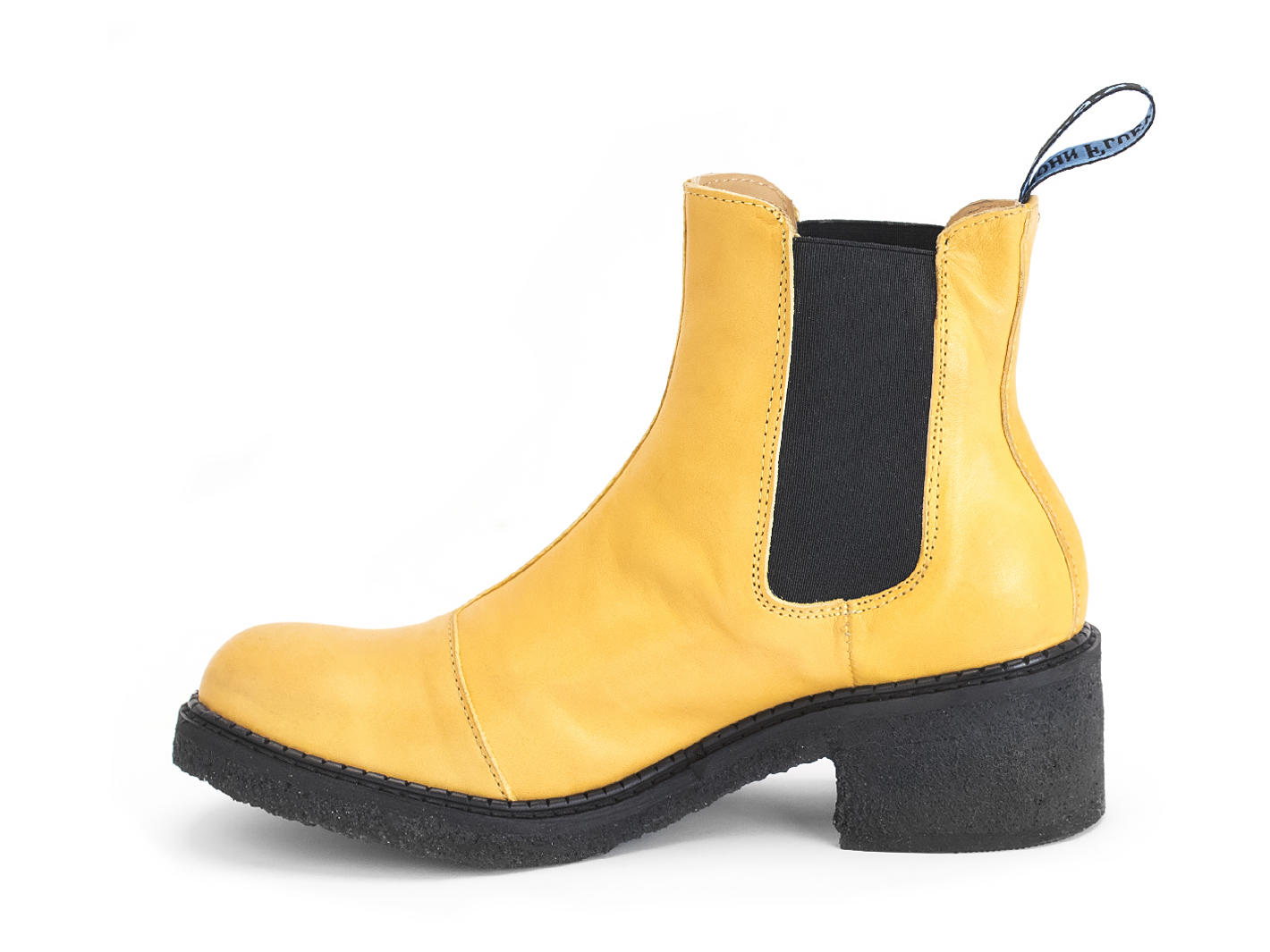 Nap Yellow Crêpe-Soled Chelsea Boots: Profile inside