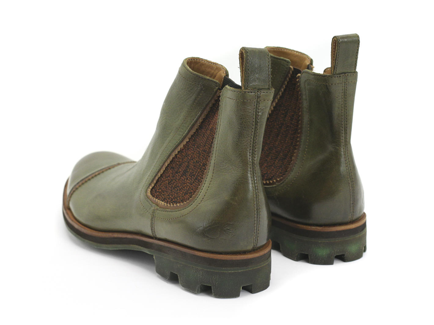 Nathan - Green (Dark Sole) | Leather Chelsea Boot | Fluevog Shoes