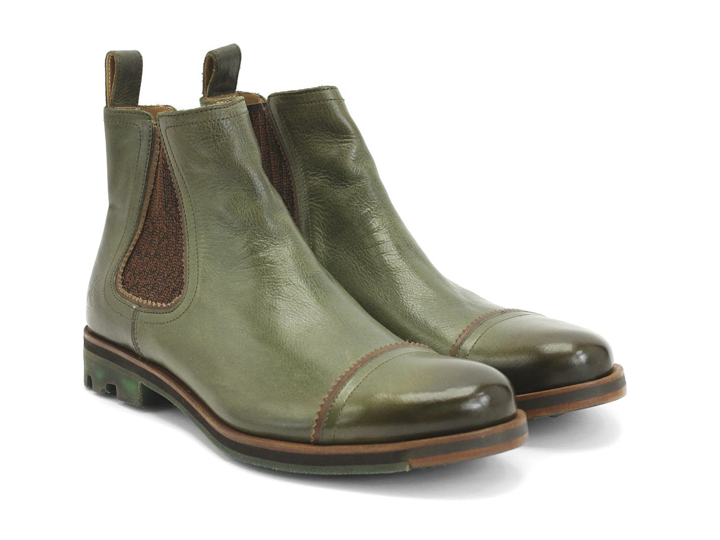 Nathan Green (Dark Sole) Leather Chelsea Boots
