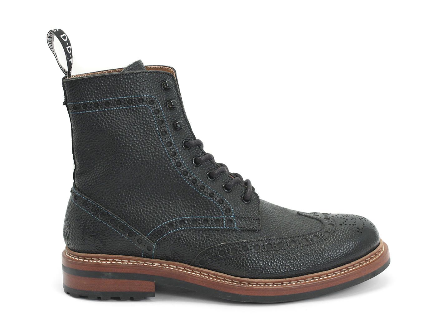 Newell (Lined) Black Brogued Lace-Up Boot