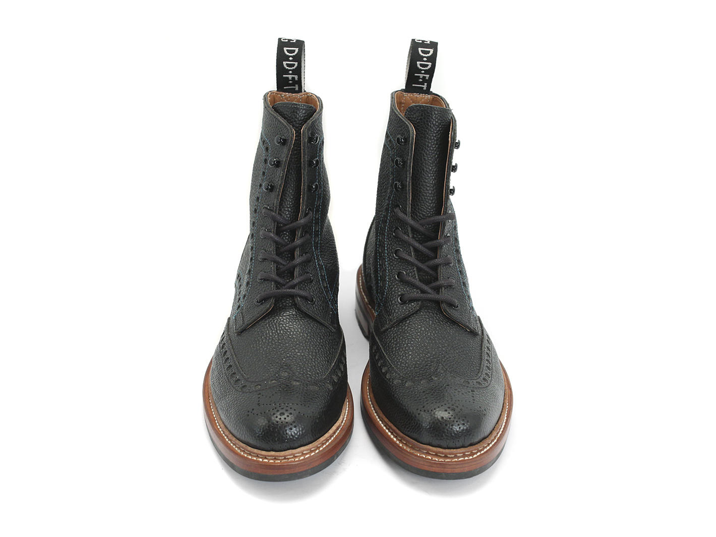 Newell (Lined) Black Brogued Lace-Up Boot