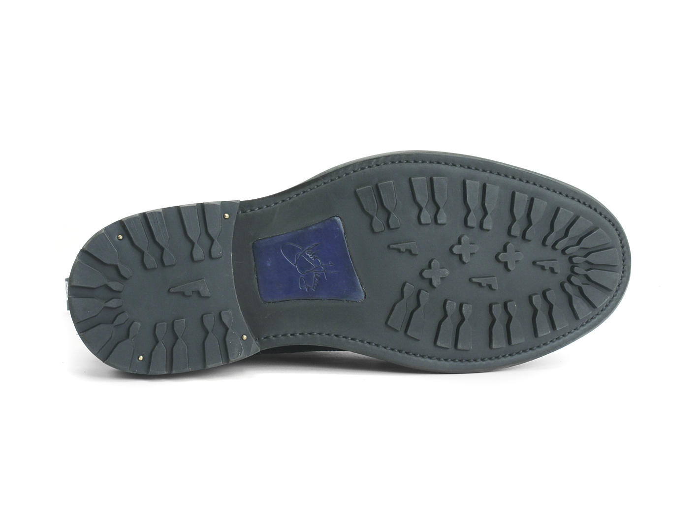 Newell (Lined) Blue Brogued Lace-Up Boot: Sole