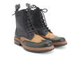 Newell (Unlined) Blue & Green & Orange Brogued Lace-Up Boot: Quarter view