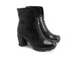 Niki Black Ankle boot with front zip: Quarter view