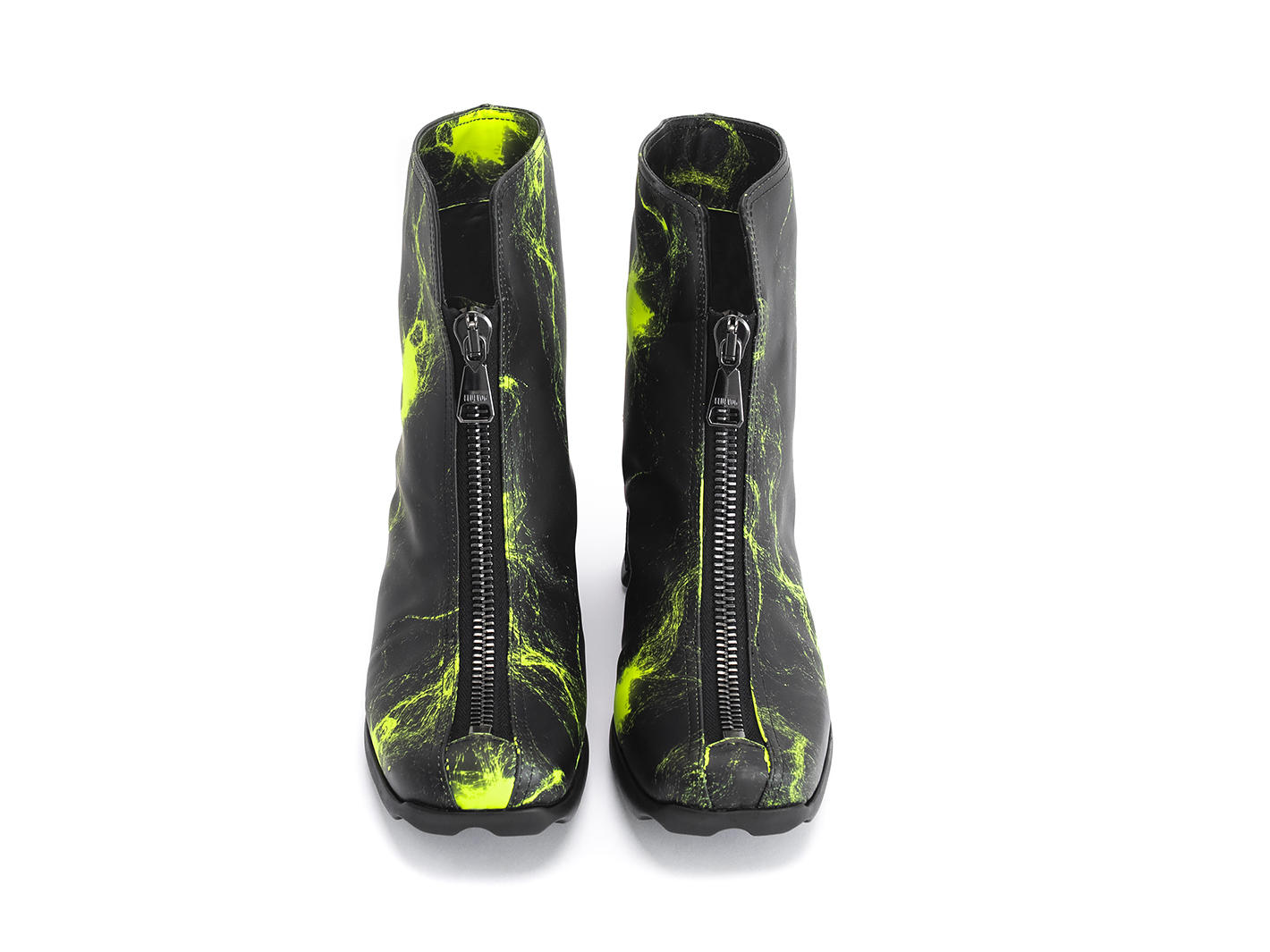 Niki Neon Yellow Bottillon avec fermeture éclair avant: Front