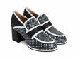 Nimbus Black/White Contrast Loafer Heels: Quarter view