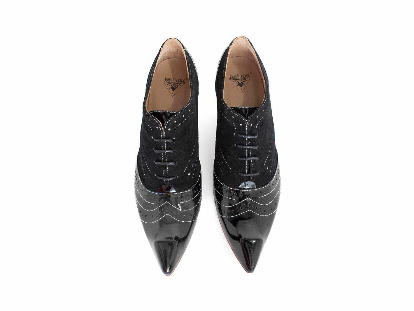 Nora Black Talon à lacets avec bout fleuri: Front