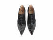 Nora Black Talon à lacets avec bout fleuri: Front
