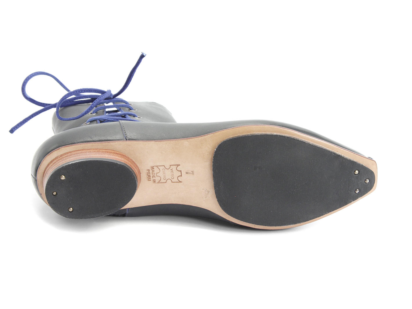 Northwood Gris & bleu Leather Boot with Side-Lace: Sole